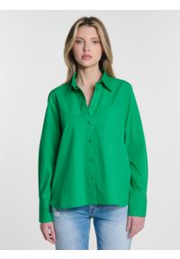 Big-Star - Koszula damska o luźnym kroju bawełniana zielona Tiroko 301. Okazja: na co dzień. Kolor: zielony. Materiał: bawełna. Styl: casual, elegancki #5