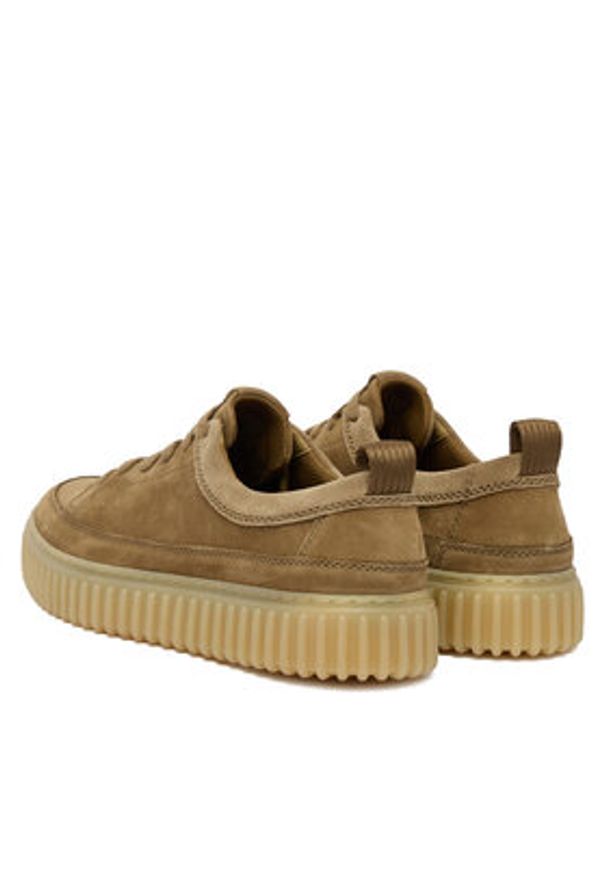 Clarks Sneakersy Torhill Lace 26184418 Brązowy. Kolor: brązowy. Materiał: nubuk, skóra