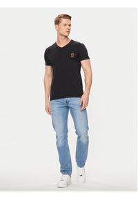 VERSACE - Versace T-Shirt AUU01004 Czarny Regular Fit. Kolor: czarny. Materiał: bawełna