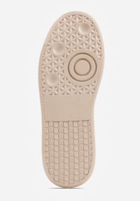 Renee - Brązowe Sneakersy Skórzane w Stylu Tenisówek z Geometrycznym Wzorem Eshiryla. Okazja: na co dzień. Kolor: brązowy. Materiał: skóra. Wzór: geometria #9