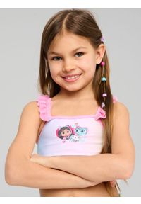 Sinsay - Strój kąpielowy z tiulową falbanką z efektem ombre Gabby's Dollhouse - różowy. Kolor: różowy. Materiał: tiul