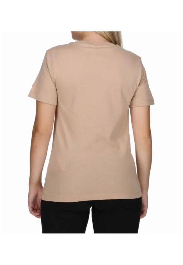 Koszulka damska Champion SS Tee 117534. Kolor: brązowy. Materiał: bawełna, skóra, tkanina