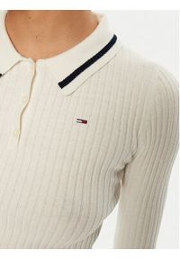 Tommy Jeans Sweter DW0DW19887 Écru Slim Fit. Materiał: bawełna #2