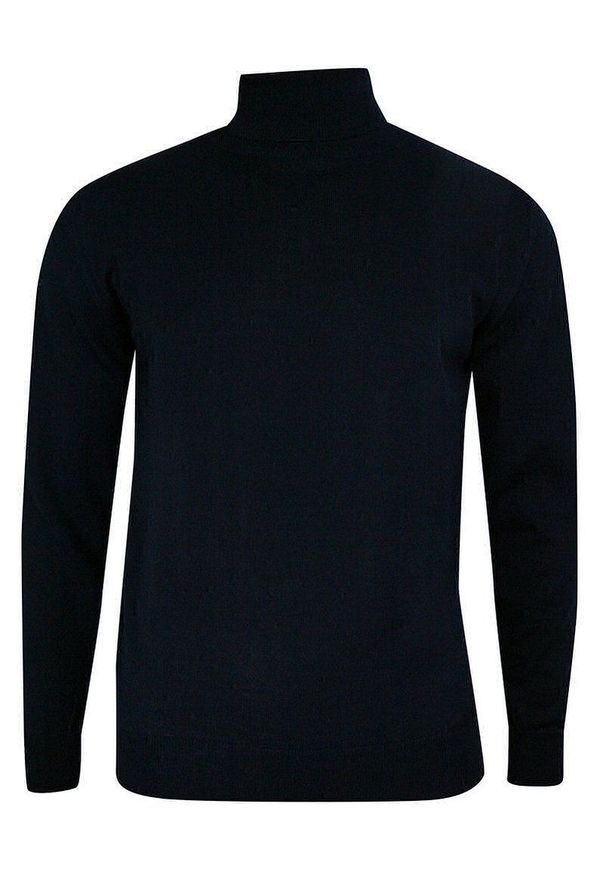 Niebieski sweter MM Classic z golfem, klasyczny