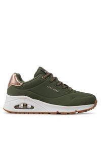 skechers - Skechers Sneakersy Uno Shimmer Away 155196/OLV Khaki. Kolor: brązowy. Materiał: skóra #1