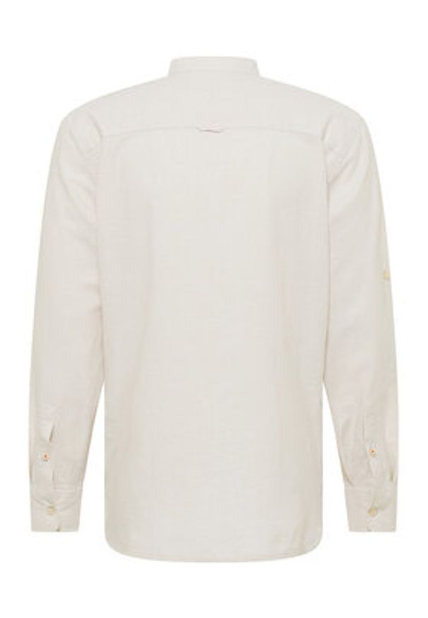 Mustang Koszula Yuma 1016469 Beżowy Regular Fit. Kolor: beżowy. Materiał: len, bawełna