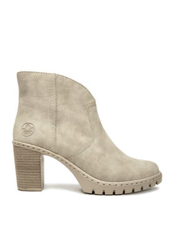 Rieker Botki Y2553-60 Beżowy. Kolor: beżowy. Materiał: syntetyk, materiał