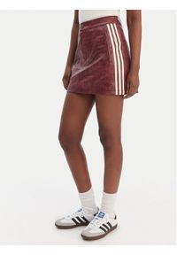 Adidas - adidas Spódnica z imitacji skóry Pleather KD8785 Bordowy Regular Fit. Kolor: czerwony. Materiał: skóra #1
