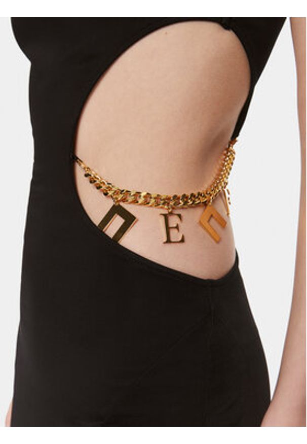 Elisabetta Franchi Sukienka wieczorowa AB-555-41E2-V680 Czarny Slim Fit. Kolor: czarny. Materiał: wiskoza. Styl: wizytowy