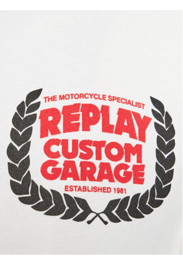 Replay T-Shirt M6765.000.22662 Biały Regular Fit. Kolor: biały. Materiał: bawełna
