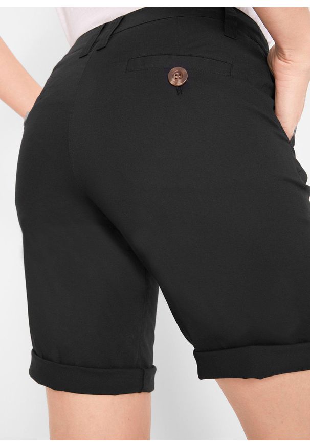 bonprix - Bermudy ze stretchem. Kolor: czarny