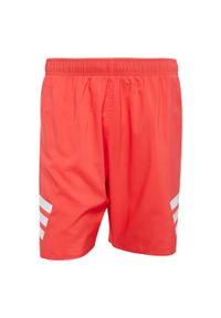 Adidas - Szorty do pływania 3-Stripes 8-Inch. Kolor: biały, czerwony, wielokolorowy. Materiał: materiał