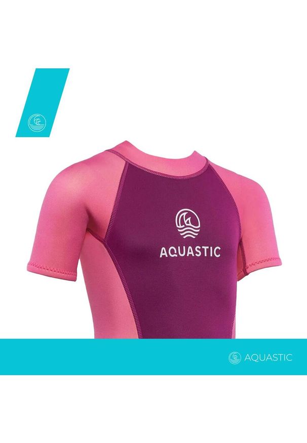 Pianka do pływania dziecięca AQUASTIC Wavey Jrg 2 mm. Kolor: różowy