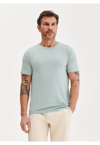 Pako Lorente - PAKO LORENTE – Bawełniany zielony t-shirt. Okazja: na co dzień. Kolor: zielony, niebieski, żółty, oliwkowy. Materiał: bawełna. Styl: casual #6