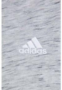 Adidas - adidas bluza HC2908 męska kolor szary z kapturem melanżowa. Okazja: na co dzień. Typ kołnierza: kaptur. Kolor: szary. Materiał: bawełna, materiał. Wzór: melanż. Styl: casual #5
