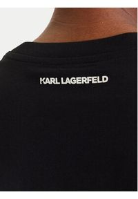 Karl Lagerfeld - KARL LAGERFELD T-Shirt A3W17018 Czarny Regular Fit. Typ kołnierza: dekolt w karo. Kolor: czarny. Materiał: bawełna