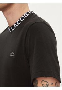 Lacoste T-Shirt TH7488 Czarny Regular Fit. Kolor: czarny. Materiał: syntetyk