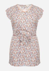 Born2be - Czerwona Sukienka z Wiskozy w Kwiaty z Paskiem i Haftami Nelindia. Okazja: na co dzień. Kolor: czerwony. Materiał: wiskoza. Wzór: kwiaty, haft. Sezon: lato. Styl: casual, elegancki #5