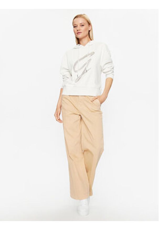 Guess Bluza W3BQ10 KBKM0 Écru Regular Fit. Materiał: bawełna