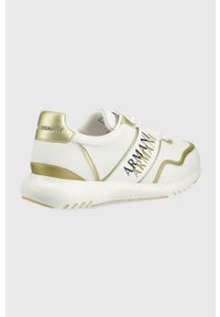 Armani Exchange sneakersy kolor biały XDX087 XV424 K702. Nosek buta: okrągły. Zapięcie: sznurówki. Kolor: biały. Materiał: guma. Obcas: na platformie #5