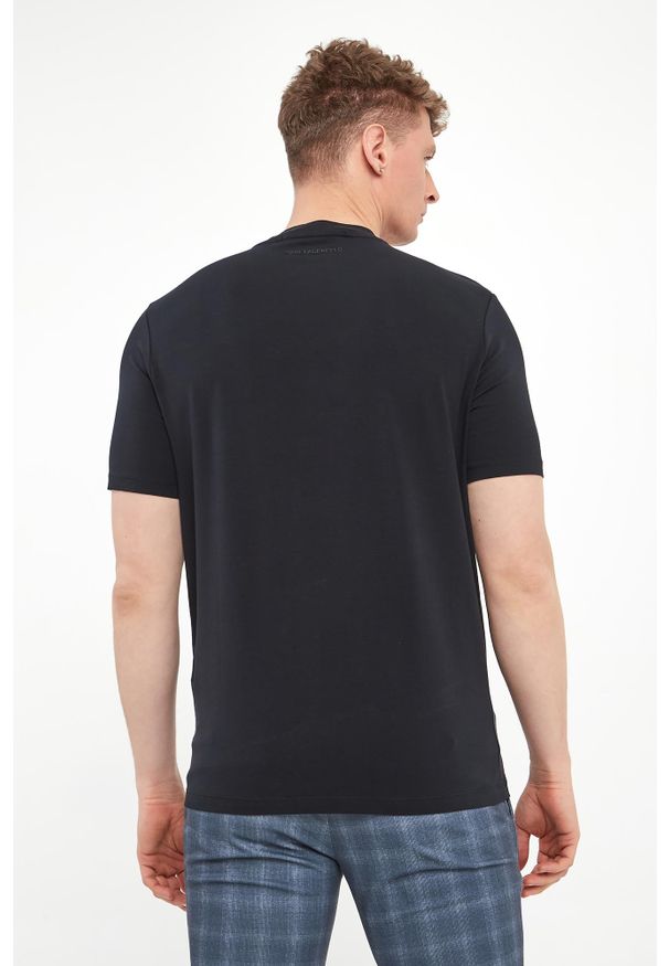 Karl Lagerfeld - T-shirt męski z haftem KARL LAGERFELD. Wzór: haft