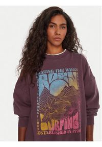 Roxy Bluza Lineup ERJFT05005 Fioletowy Oversize. Kolor: fioletowy. Materiał: bawełna #3