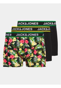 Jack & Jones - Jack&Jones Komplet 3 par bokserek Flowers 12250612 Czarny. Kolor: czarny. Materiał: bawełna #1