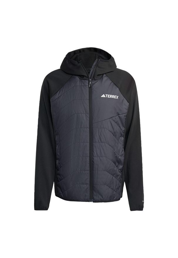 Adidas - Ocieplana hybrydowa kurtka z kapturem Terrex Multi CLIMAWARM. Typ kołnierza: kaptur. Kolor: czarny. Technologia: ClimaWarm (Adidas). Sport: turystyka piesza