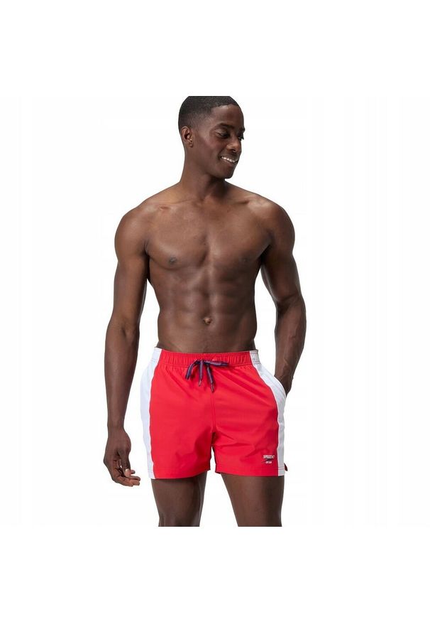 Speedo - Męskie Spodenki Kąpielowe Volley. Kolor: czerwony. Styl: sportowy