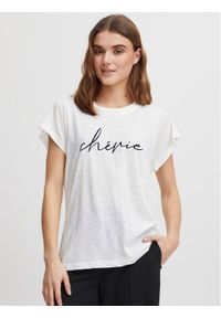 Fransa T-Shirt 20612027 Biały Regular Fit. Kolor: biały. Materiał: bawełna