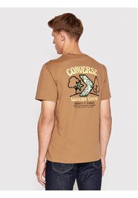 Converse T-Shirt 10023269-A04 Brązowy Standard Fit. Kolor: brązowy. Materiał: bawełna