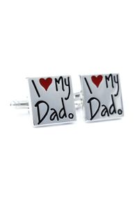 Modini - Srebrne spinki do mankietów - I love my Dad U48. Kolor: srebrny #1