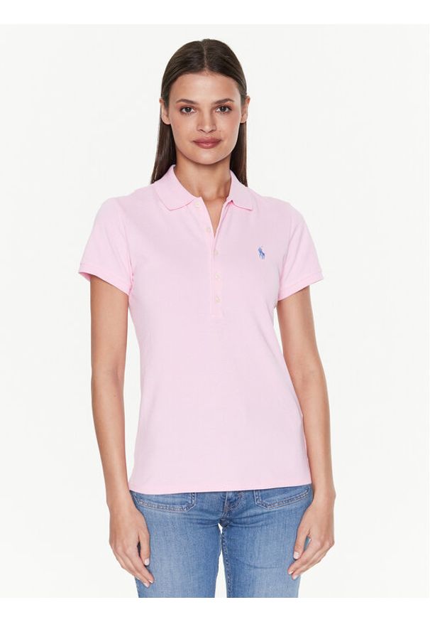 Polo Ralph Lauren Polo 211870245013 Różowy Slim Fit. Typ kołnierza: polo. Kolor: różowy. Materiał: bawełna