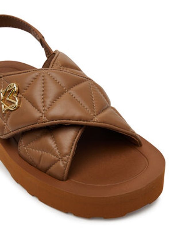 Love Moschino - LOVE MOSCHINO Sandały JA16044I1MIE0201 Brązowy. Kolor: brązowy. Materiał: skóra