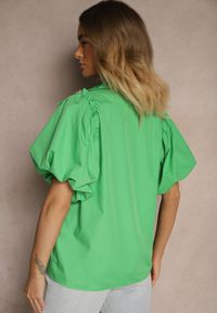 Renee - Zielona Koszula Klymamene. Typ kołnierza: kolnierz wykładany. Kolor: zielony. Materiał: jeans, materiał, tkanina. Długość: krótkie. Wzór: gładki, jednolity #3