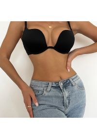 Intica - Biustonosz push-up z fiszbinami regulowanymi ramiączkami Dorthey. Kolor: czarny. Materiał: materiał. Rodzaj stanika: biustonosz z fiszbinami, push-up #1