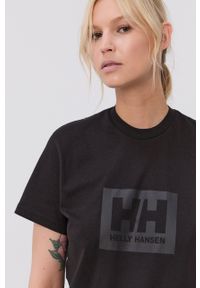 Helly Hansen t-shirt bawełniany kolor czarny z nadrukiem 53285-096. Okazja: na co dzień. Kolor: czarny. Materiał: bawełna. Wzór: nadruk. Styl: casual #8