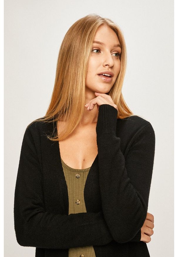 JDY - Jacqueline de Yong - Kardigan. Okazja: na co dzień. Kolor: czarny. Materiał: dzianina. Styl: casual