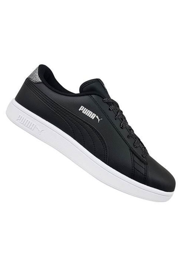 Buty do chodzenia dla dzieci Puma Smash V2 Metallics JR. Kolor: czarny. Materiał: guma, materiał, syntetyk. Sport: turystyka piesza