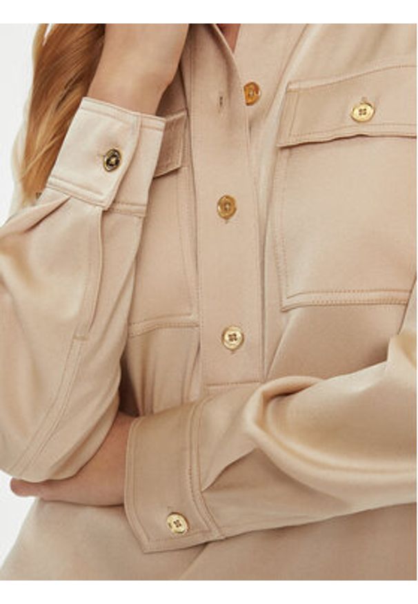 MICHAEL Michael Kors Koszula MF340JX99G Beżowy Regular Fit. Kolor: beżowy. Materiał: syntetyk