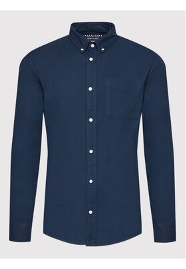 Jack & Jones Koszula Brook Oxford 12192150 Granatowy Slim Fit. Kolor: niebieski. Materiał: bawełna