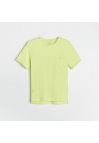 Reserved - Neonowy t-shirt z kieszonką - Zielony. Kolor: zielony #1