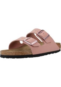 Klapki dla dzieci Birkenstock Arizona. Zapięcie: klamry. Kolor: różowy. Materiał: materiał #1