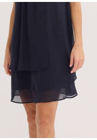bonprix - Sukienka szyfonowa z aplikacją ze sztrasem. Kolor: niebieski. Materiał: szyfon. Wzór: aplikacja. Styl: elegancki #2
