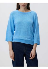 Reserved - Gładki sweter - jasnoniebieski. Kolor: niebieski. Materiał: dzianina. Wzór: gładki #1