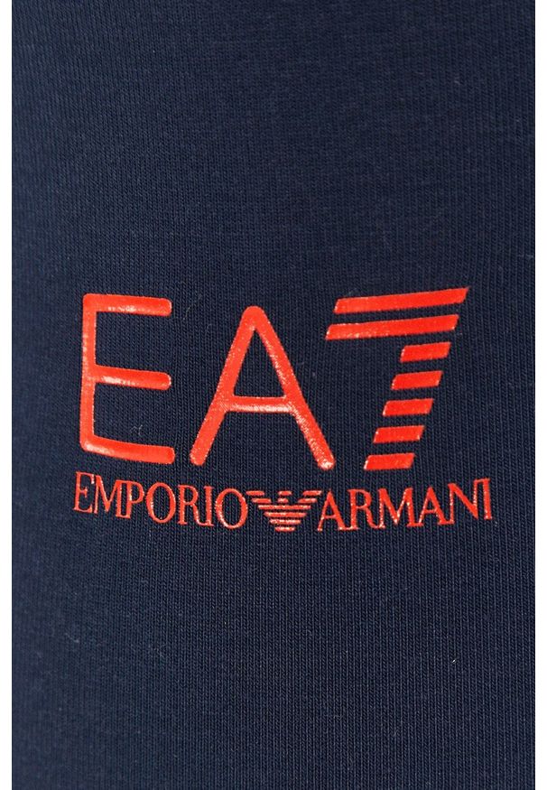 EA7 Emporio Armani - Legginsy. Kolor: niebieski. Wzór: nadruk