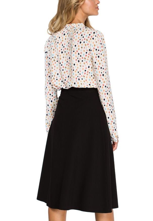 Style - Klasyczna elegancka trapezowa spódnica midi. Okazja: do pracy, na co dzień. Materiał: materiał, elastan. Styl: klasyczny, elegancki