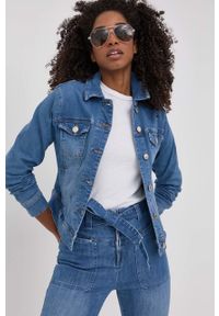 Morgan kurtka jeansowa damska przejściowa. Kolor: niebieski. Materiał: jeans #3