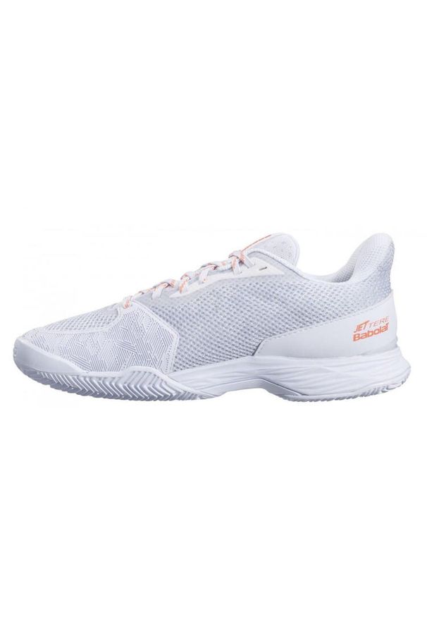 Buty tenisowe damskie Babolat Jet Tere clay women white/living coral 37. Kolor: biały, czerwony, wielokolorowy. Sport: tenis