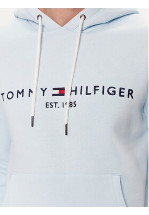 TOMMY HILFIGER - Tommy Hilfiger Bluza Logo MW0MW11599 Błękitny Regular Fit. Kolor: niebieski. Materiał: syntetyk, bawełna
